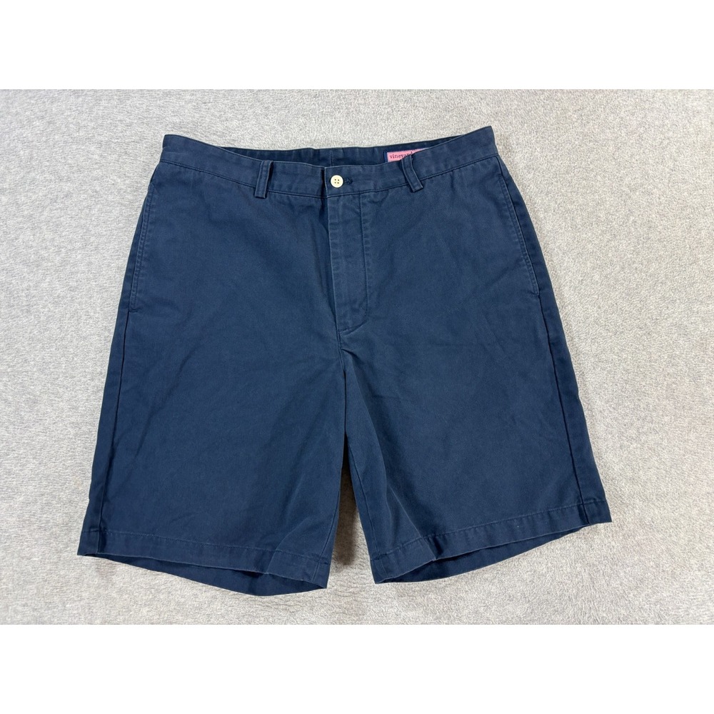 Vineyard Vines Cotton Chino Club Shorts (Men's 34) Blue -‎ 9"